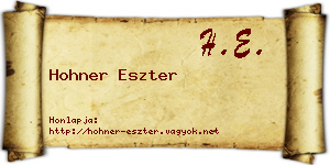 Hohner Eszter névjegykártya
